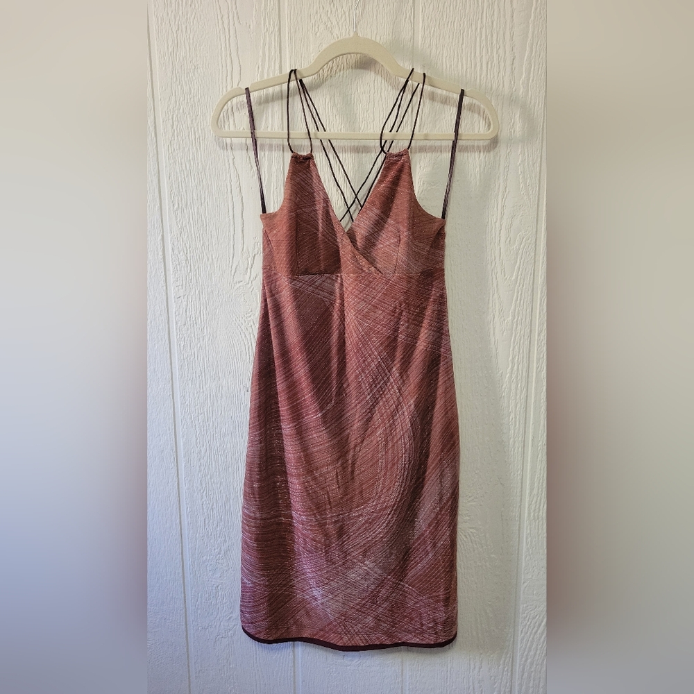 Express Y2K Burgundy Midi Dress Size 3/4